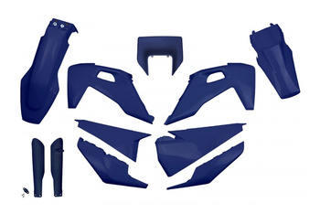 Komplet Plastików Z Osłonami Teleskopów (Amortyzatorów) Husqvarna Tx / Te 125 / 150 / 250 / 300 '20-'22, Fe 250 / 350 / 450 / 501 '20-'23 Kolor Niebieski