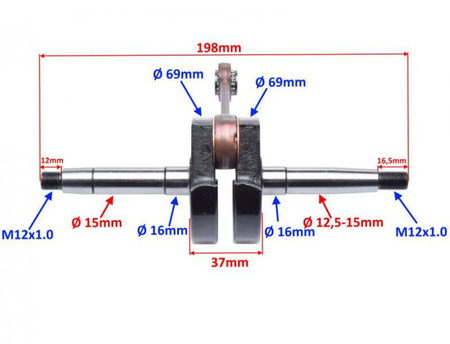 Wał korbowy do MBK AV7