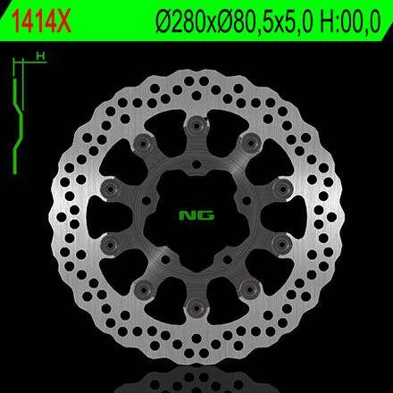 Tarcza hamulcowa przód kawasaki zx6r / 6rr / 636 '03-'04 (280x80,5x5,0) (5x10,5mm)