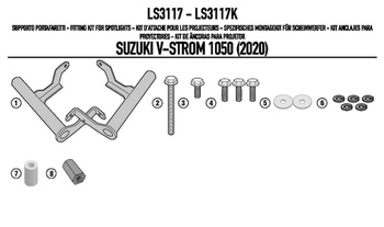 mocowanie halogenów ks310 i ks322 suzuki v-strom 1050 (20) bez użycia gmoli kn3117