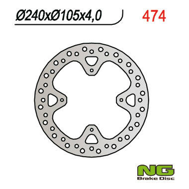Tarcza hamulcowa tył honda xr 650r 00-06 (240x105x4) (4x6,5mm)