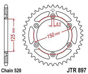 Zębatka tylna 899 50 aluminiowa racelite ktm sx/exc/lc4 (91-21) (89950jta) (łańc. 520) kolor niebieski