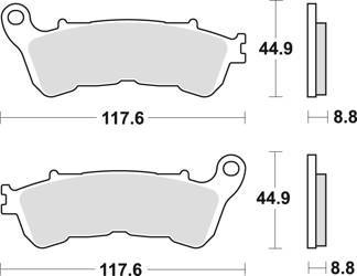 Klocki hamulcowe kh388 sinter street honda cbf 500 04-08, cbf 600 04-15, nt 700 v 06-13, xl 700 v 08-13, xl 1000 v 04-13, suzuki burgman 125