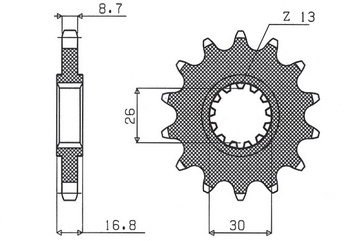 Zębatka przednia 347 16 honda cbr 1000rr '04-'16, cbf 1000, cbr 900/929/954 (jtf333.16) (łańc. 530) (34716jt)