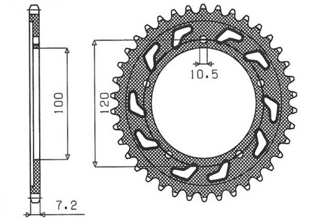 Zębatka tylna 4447 44 / 4363 44 aprilia 750 sl shiver gt / a'07-16 (jtr702.44) (jtr713.44) (łańc.525) (436344jt)