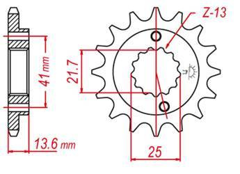 Zębatka przednia 2099 13 honda xr 650r '00-'07 (-1), kawasaki zx-6r '98-'05, zx-6rr '03-'05 (-2) (jtf1307.13) łańc.519