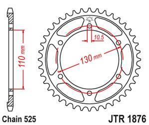 Zębatka tylna 4385 43 suzuki gsxr 600 '11-'15, yamaha mt-07 '14-'16 (438543jt) (łańc. 525) czarna