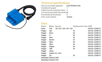 Dze cewkomoduł piaggio 50 bravo/nrg/runner/sfera/zip/fi/vespa (oem-32398112)