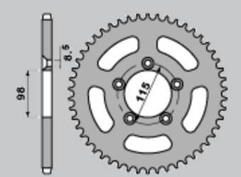 Zębatka tylna aluminiowa t7075 (ergal) 4552 50 ktm sx 60 '98-'01, sx 65 '98-'21, husqvarna tc 65 '17-'21 (łańc. 420) kolor pomarańczowy