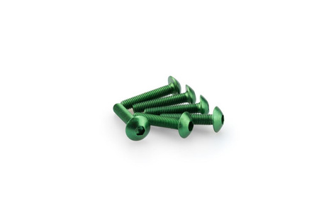 Śruby z anodyzowanego aluminium blister 6 wypukłych śrub m5x25mm zielone