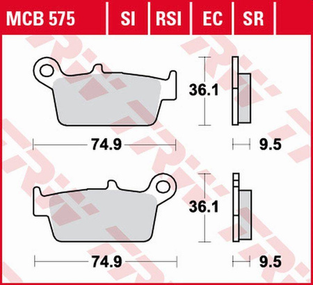 Klocki hamulcowe kh131 organic eco honda cr 125r/250r/500r '87-'01, xr 400r '96-'03, xr 600/650l/r '93-'07, kawasaki kx 125/250/500 '95-'08,