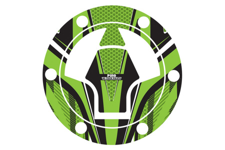 Osłona wlewu paliwa puig do kawasaki (wzór radikal) zielona