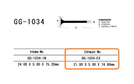 zawór wydechowy honda cbr 600f '87-90' (oem: 14721-mn4-0010) (1szt.) (made in japan)