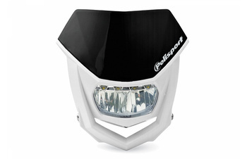 Polisport lampa przednia model halo led (żarówka ledowa -prąd stały 12v) kolor czarny/biały