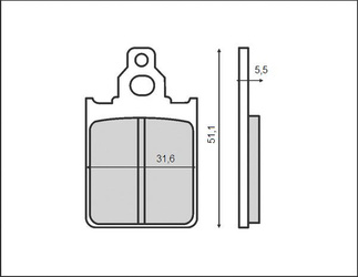 Klocki hamulcowe kh186 piaggio/vespa, przód (ft 3025)