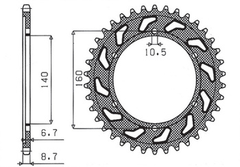 Zębatka tylna 502 48 kawasaki gpx 750r, gpz 750/900/1100, zrx/zzr 1100 (jtr502.48) (łańc. 530) (50248jt)
