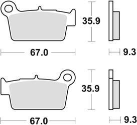 Klocki hamulcowe kh367 sinter offroad kawasaki kxf 250 04-, klx 450 07-, kxf 450 04-, kxe 450 10-, suzuki rmz 250 04-, rmz 450 05-, yamaha y