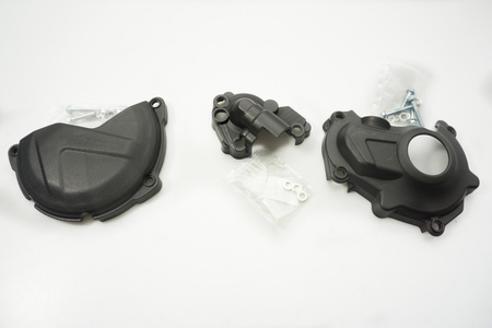 Zestaw osłona pokrywy (dekla) alternatora oraz osłona pokrywy sprzęgła i osłony pompy wody yamaha yz 450f '15-'17 (8460700001+8458400001+8484500001) kolor czarny