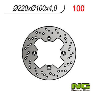 Tarcza hamulcowa tył kawasaki zx 6r '98-'07, zx10r, er6f/n, kle 650versys 07-14 (220x100x4,0mm) (4x10,5mm)