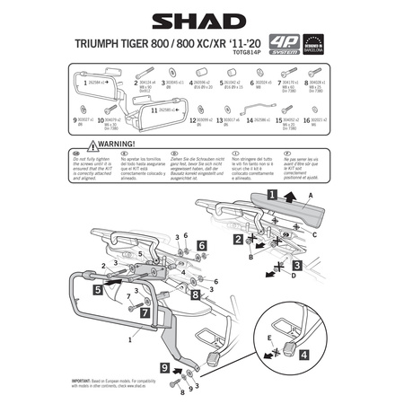 Stelaż do kufrów bocznych Shad 4P Terra do Triumph Tiger 800