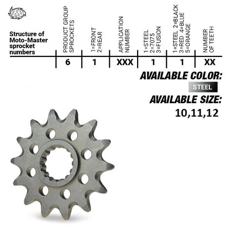 Zębatka przednia 2240 10 (224010) ktm sx 50/sx 50 mini '02- , sx-e5 e-bike '19-, gasgas mc 50 mc-e e-bike 21-, husqvarna tc 50 '17, tc 50 mi