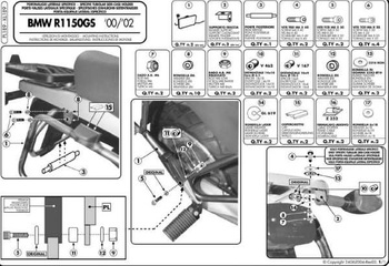 stelaż kufrów bocznych monokey bmw r 1100gs (94-99), r 1150gs (00-03), r 850gs (94-01) - również pod kufry monokey retro-fit k-venture alu oraz k'mission alu