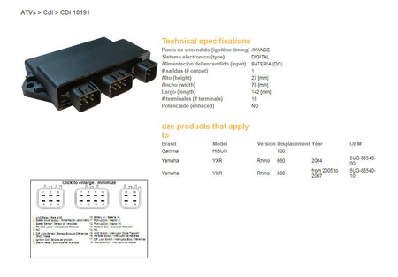 Dze moduł zapłonu cdi yamaha yxr660 rhino 04-07