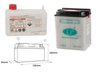 Landport akumulator yb14-b2 12v 14ah 135x91x167 obsługowy - elektrolit osobno (4) ue2019/1148
