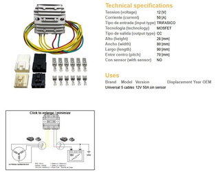 Dze regulator napięcia uniwersalny mosfet (50a) 5 kabli (3x żółte, 1x czerwony, 1x zielony)