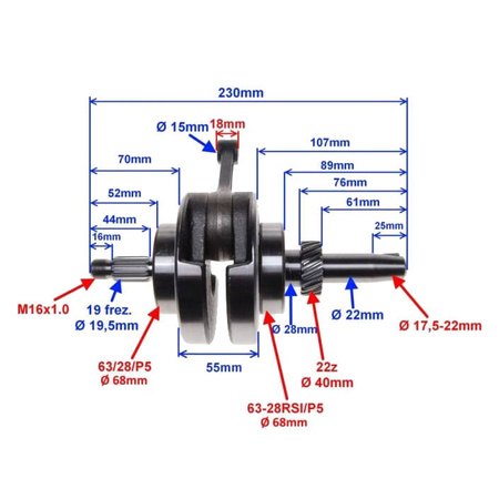 Wał korbowy do ATV Bashan Loncin Eagle Shineray 200