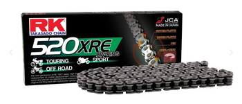 ŁAŃCUCH NAPĘDOWY 520XRE-120 (XW-RING) ZAKUWKA (CLF) W ZESTAWIE KOLOR STANDARD (POJEMNOŚĆ: DO 800 CCM) (36,5 KN)