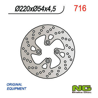 Tarcza hamulcowa przód yamaha majesty 125 98-09, mbk 125/150/180 (220x54x4,5) (4x8,5mm)
