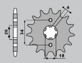 Zębatka przednia 259 14 honda xl125s, daelim 125 (jtf259.14) (łańc. 428) (25914jt)