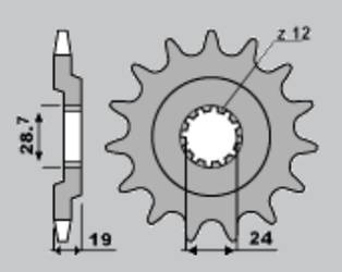 Zębatka przednia 529 17 529 15 kawasaki zx 10 88-90 (526-17) (łańc.532)