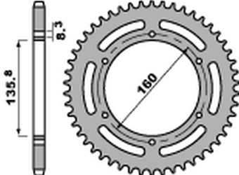 Zębatka tylna 3552 44 c45 bmw f 650, aprilia pegaso 650 '07-'09 (jtr5.44) (łańc. 520)