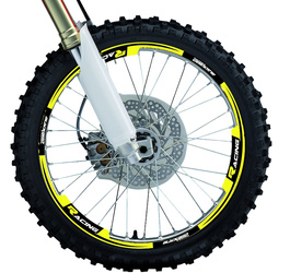 Komplet naklejek (oklein) na felgi kolor zółty fluo (racing)