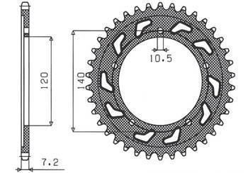 Zębatka tylna 4398 43 suzuki gsxr 750 '04-'05 (jtr1792.43)  (łańc. 525) (439843jt)