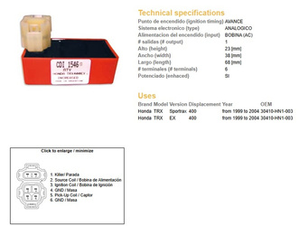 Dze moduł zapłonu cdi honda trx400ex 99-04, sportrax 99-04 (tuning)