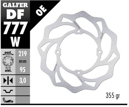 Tarcza hamulcowa przód ktm xc 105 '07-, sx 150 '15-'18, sx 85 '07-'20, husqvarna tc 85 '14-'20 wave (219x95x3mm)