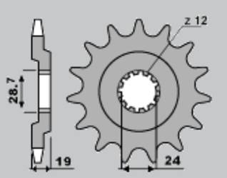 Zębatka przednia 524 15 kawasaki gpz 1100 (523-15)