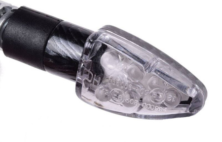 Kierunkowskaz led mini carbon biały klosz