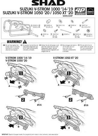 Stelaż kufra bocznego 4P Shad Terra do Suzuki V-Strom