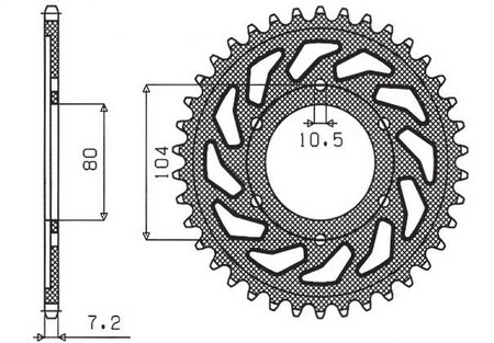 Zębatka tylna 4359 43 kawasaki zx750r, ninja, klz versys (12-) (jtr1489.43) (łańc. 525) (435943jt)