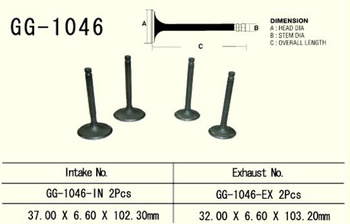 ZAWÓR WYDECHOWY HONDA XR 650R '00-'07, TRX 700XX '08-'16 (2 NA POJAZD) (32,0X6,6X103,2 MM) (OEM: 14721-MBN-670) (1SZT.) (MADE IN JAPAN)