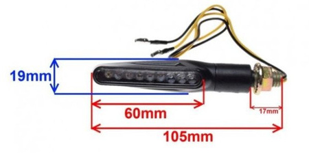 Kierunkowskazy led czarne motocyklowe E24