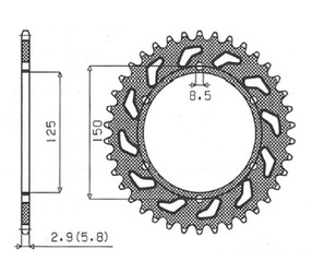 Zębatka tylna aluminiowa (ergal) 899 50 ktm sx/exc (jtr897.50) (łańc. 520) (89950jt) kolor czarny