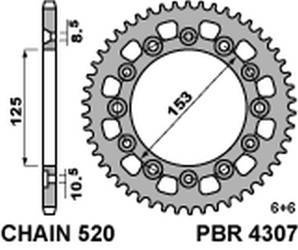 Zębatka tylna 4307 39 honda crm 250 '91 (japan) (jtr210.39)