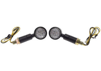 Kierunkowskaz czarny z diodami led okrągłe para