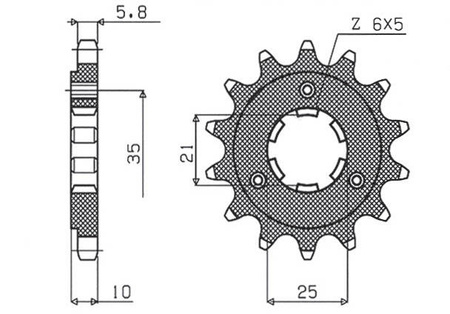 Zębatka przednia 412 15 suzuki dr 750s '88-'89, dr 800s big '88-'00 (jtf438.15) (łańc. 520) (41215jt)