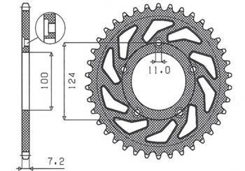 Zębatka tylna 4443 39 ducati 749 '03-'06 (jtr744.39) (łańc. 525) (444339jt)